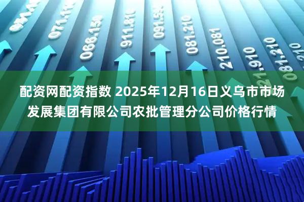 配资网配资指数 2025年12月16日义乌市市场发展集团有限公司农批管理分公司价格行情