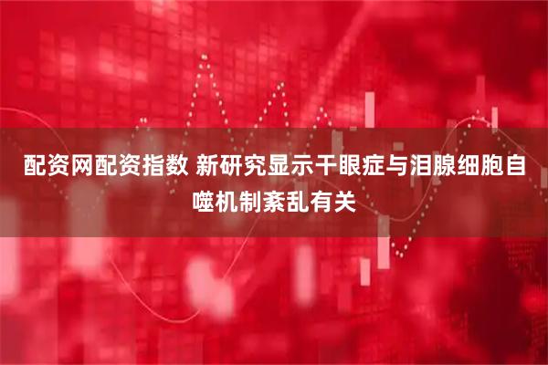 配资网配资指数 新研究显示干眼症与泪腺细胞自噬机制紊乱有关
