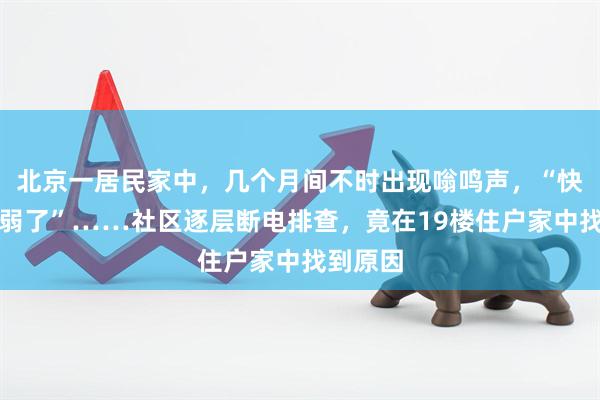 北京一居民家中，几个月间不时出现嗡鸣声，“快神经衰弱了”……社区逐层断电排查，竟在19楼住户家中找到原因